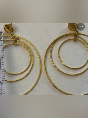 Tory Burch Gold Triple-Hoop Dangle Earrings - Elegant Layered Circles